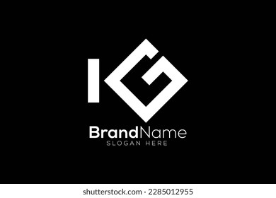 Letter K G monogram logo design template