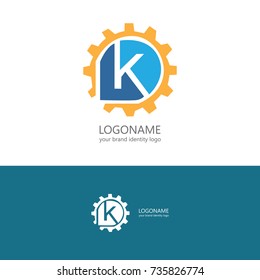 letter K gear logo