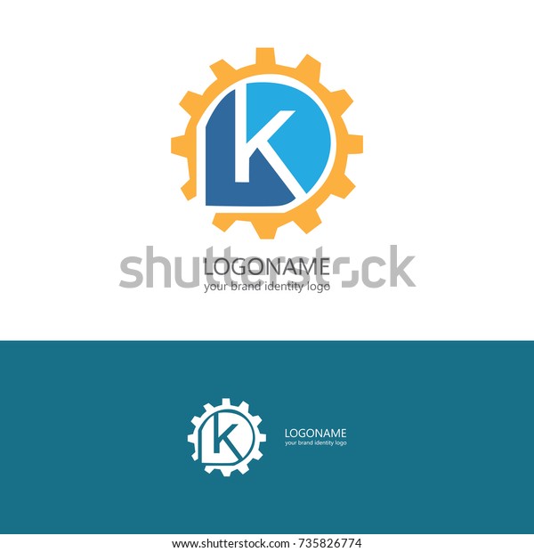 Letter K Gear Logo Stock Vector Royalty Free 735826774