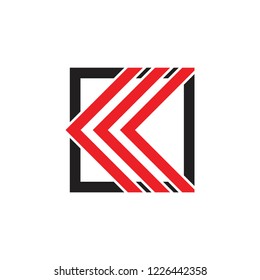 letter k geometric square logo vector