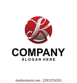 Letter K Globe Circle Design Vektor, verwendbar für Business und Technology Logos. Flaches Vectorlogo-Design-Vorlagenelement