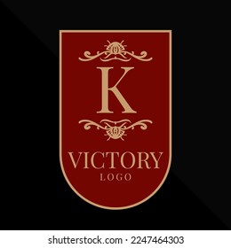 letter K glorious victory logo vector design element