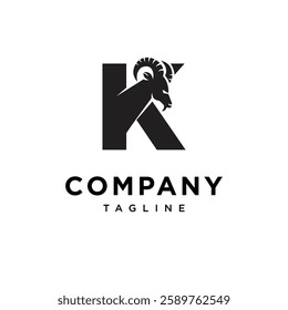 Letter K Goat Logo Icon Vector