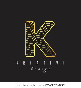 Letter K golden color logo icon design template elements octagon