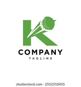 Letter K Golf Ball Logo Icon Vector