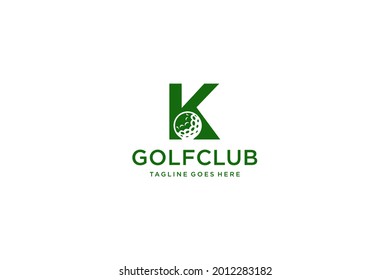 Letter K for Golf logo design vector template, Vector label of golf, Logo of golf championship, illustration, Creative icon, design.