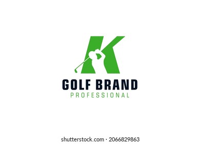 Letter K for Golf logo design vector template, Vector label of golf, Logo of golf championship, illustration, Creative icon, design