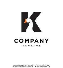 Letter K Goose Logo Icon Vector