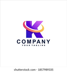letter k gradient logo design