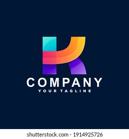 letter k gradient logo design