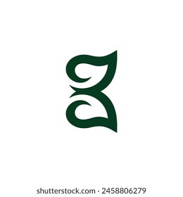 letter k green curves linear geometric logo vector 