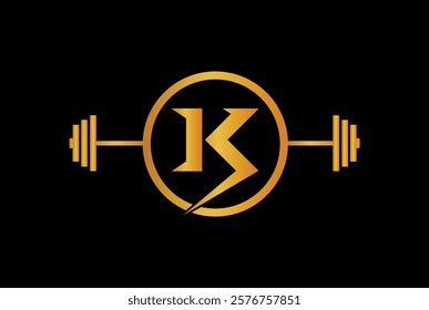 Letter K gym and fitness creative royal logo design vector illustration icon.