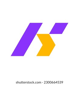 Letter K or H arrow modern logo design