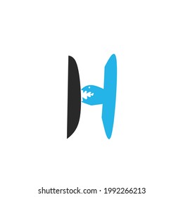 Buchstabe k und Logo, Vektorgrafik auf weißem Hintergrund