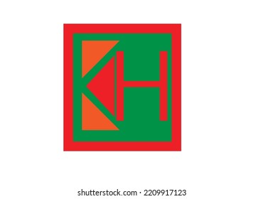 letter K and H logo vector illustration.