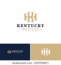 letter k h monogram logo design