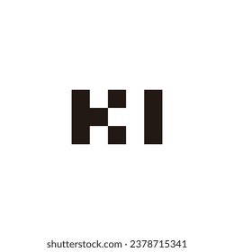 Letter K, H and I square geometric symbol simple logo vector
