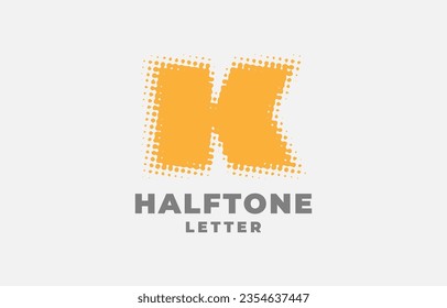 letter K halftone vector logotype design