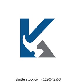 
Letter K Hammer Building Services, Repair, Renovation and Construction Logo Design 