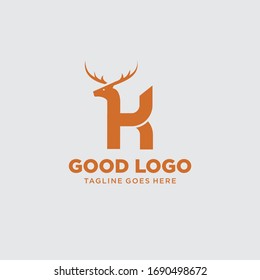Letter K with Head of russian logo concept