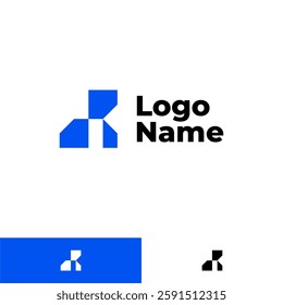 LETTER K WITH HOME MODERN LOGO DESIGN TEMPLATE