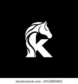 Letter K horse Logo And Icon Design.