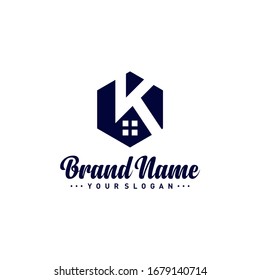 Letter K House logo vector template. Creative K Home logo design concepts. Icon symbol