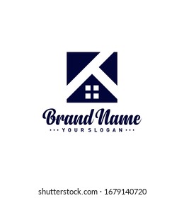 Letter K House logo vector template. Creative K Home logo design concepts. Icon symbol