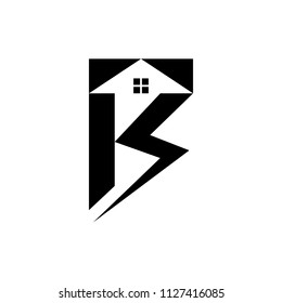 Letter K and house symbol. vector logo.