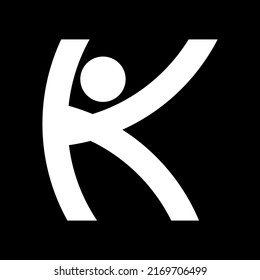 letter k human logo design template