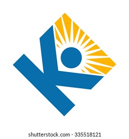 letter K with human symbol. logo vector.