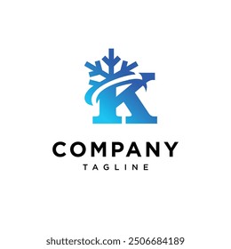 Letter K Ice Logo Icon Vector