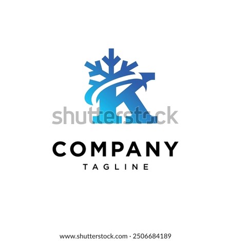 Letter K Ice Logo Icon Vector