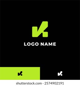 letter k and icon checklist modern logo design