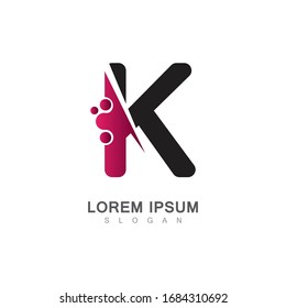 Letra K Icon Con Diseño Creativo Moderno. Ilustración vectorial
