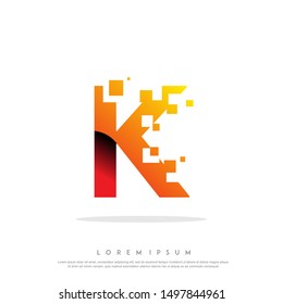 letter K icon design vector template illustration. geometric , modern logo
