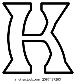 Letter K icon line vector illustration