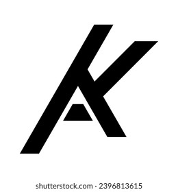letter a k icon logo design 