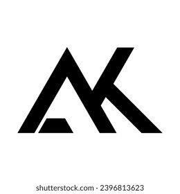 letter a k icon logo design 