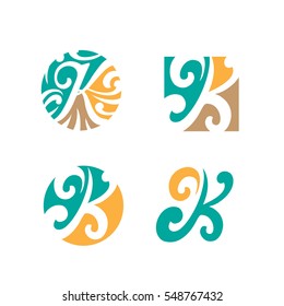 Letter K Icon, Logo, Ornament, Modification, flourish Design