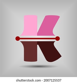 Letter K icon and logo template. New design and elegant typographic concept. Two Colour. File EPS.