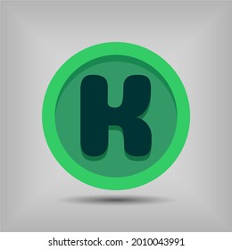 Letter K icon and logo template. New design and elegant typographic concept. Green Colour. File EPS.