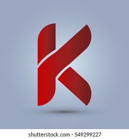 Letter K icon and logo template. New design and elegant typographic concept. red