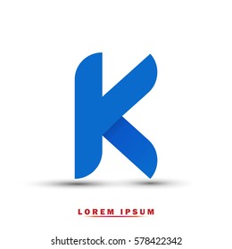 Letter K icon and logo template.  New design, elegant, and simple typographic . blue sea