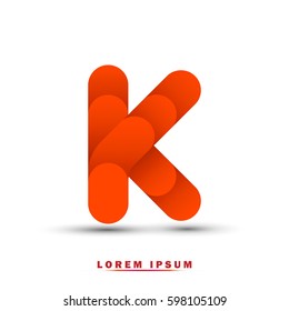 Letter K icon and logo template. elegant, and simple typographic. orange