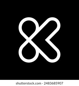 Letter K infinity creative line logo