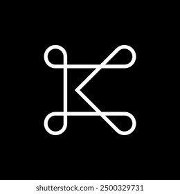 Letter K infinity line creative logo design
