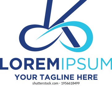 Diseño de logotipo con desbordamiento de letra K