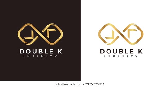 Letra K Diseño de logotipo infinito y símbolo Gold Elegante premium para marca de empresa e identidad corporativa
