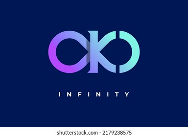 Letter K Infinity Logo, suitable for technology, brand and company logo, vector illustration